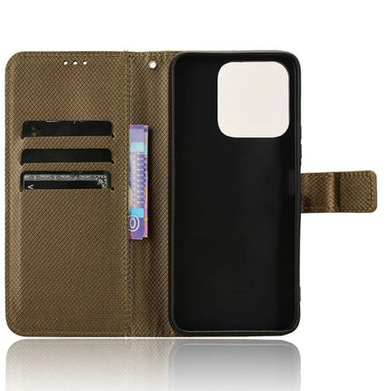 For Honor X5b Plus / X5b Case PU Leather Diamond Texture Wallet Phone Cover