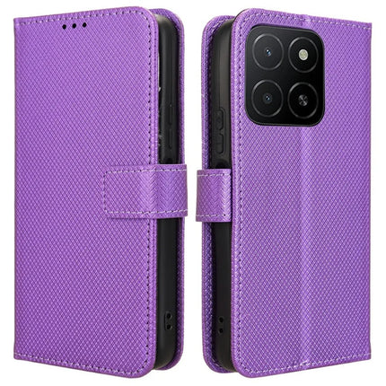 For Honor X5b Plus / X5b Case PU Leather Diamond Texture Wallet Phone Cover - Purple