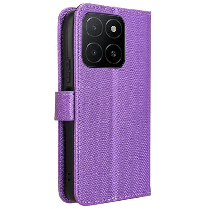 For Honor X5b Plus / X5b Case PU Leather Diamond Texture Wallet Phone Cover