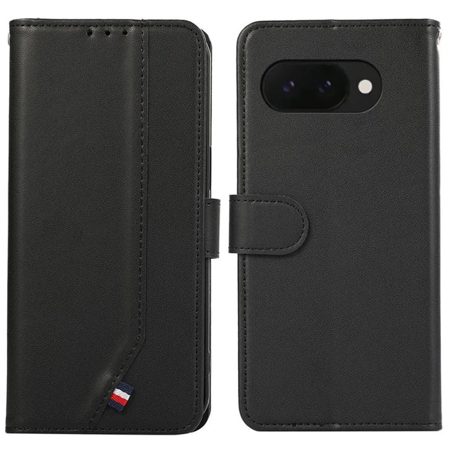 For Google Pixel 9a Case RFID Blocking Flip Leather Phone Cover - Black