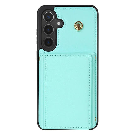 For Samsung Galaxy A55 5G Case Tri-Fold Card Holder Kickstand TPU+Leather Back Cover with Shoulder Strap