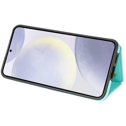 For Samsung Galaxy A15 4G / 5G Case Tri-Fold Card Holder Kickstand TPU+Leather Back Cover with Shoulder Strap