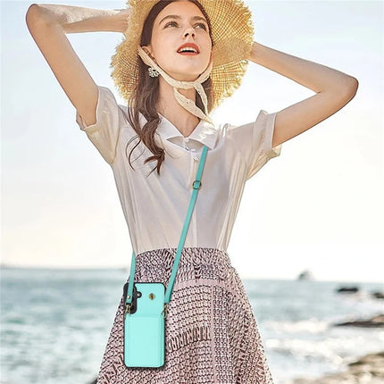 For Samsung Galaxy A15 4G / 5G Case Tri-Fold Card Holder Kickstand TPU+Leather Back Cover with Shoulder Strap