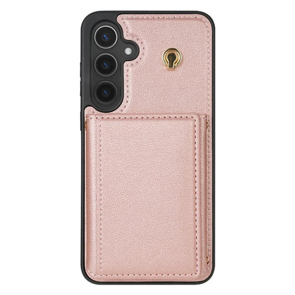 For Samsung Galaxy A15 4G / 5G Case Tri-Fold Card Holder Kickstand TPU+Leather Back Cover with Shoulder Strap