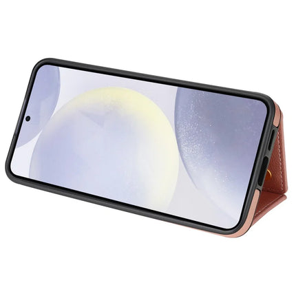 For Samsung Galaxy A15 4G / 5G Case Tri-Fold Card Holder Kickstand TPU+Leather Back Cover with Shoulder Strap