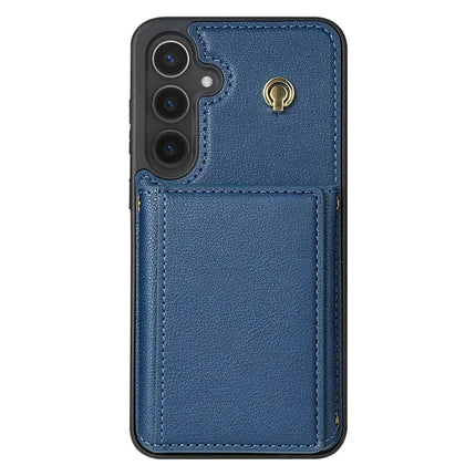 For Samsung Galaxy A15 4G / 5G Case Tri-Fold Card Holder Kickstand TPU+Leather Back Cover with Shoulder Strap