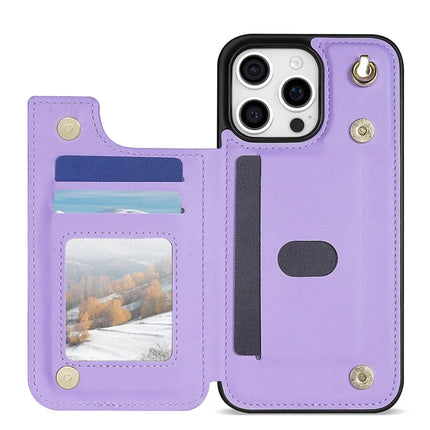 For iPhone 16 Pro Case with Wrist Strap Card Slots Rhombus Leather+TPU Phone Cover