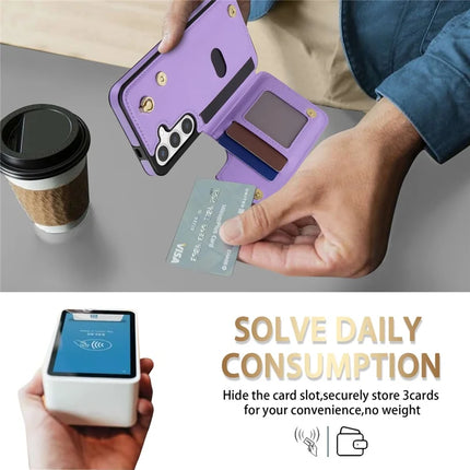 For Samsung Galaxy A55 5G Case with Wrist Strap Card Slots Rhombus Leather+TPU Phone Cover