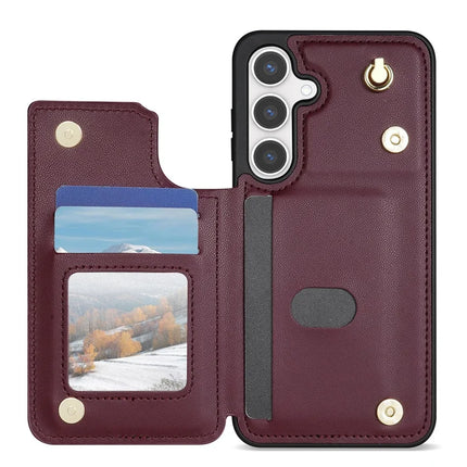 For Samsung Galaxy A15 4G / 5G Case with Wrist Strap Card Slots Rhombus Leather+TPU Phone Cover