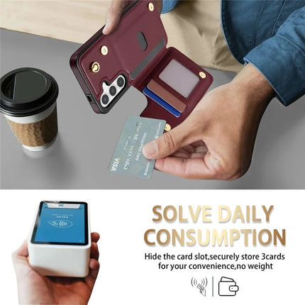 For Samsung Galaxy A15 4G / 5G Case with Wrist Strap Card Slots Rhombus Leather+TPU Phone Cover
