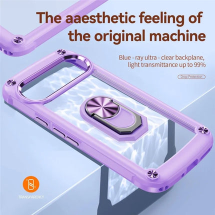 For Google Pixel 9 Pro  /  Pixel 9 Case Alloy Lens Frame PC + TPU Kickstand Phone Back Cover
