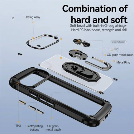 For Google Pixel 9 Pro XL Case Alloy Lens Frame PC + TPU Kickstand Phone Back Cover