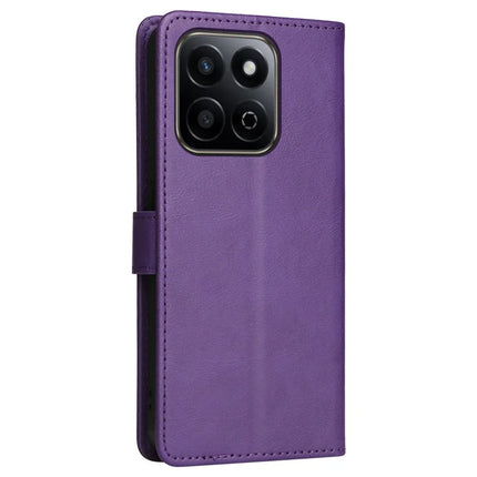 For Honor Play 60 Plus 5G / Play 9T / X7c 4G / 200 Smart 5G Case Solid Color Leather Mobile Cover Wallet Stand with Strap