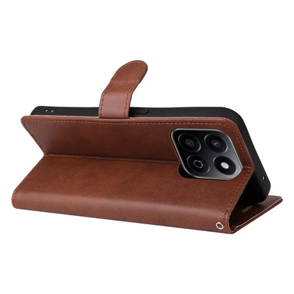 For Honor Play 60 Plus 5G / Play 9T / X7c 4G / 200 Smart 5G Case Solid Color Leather Mobile Cover Wallet Stand with Strap