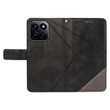 For Honor Play 60 Plus 5G / Play 9T / X7c 4G / 200 Smart 5G Leather Case Geometric Line Wallet Phone Cover