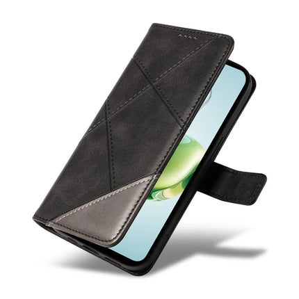For Honor Play 60 Plus 5G / Play 9T / X7c 4G / 200 Smart 5G Leather Case Geometric Line Wallet Phone Cover