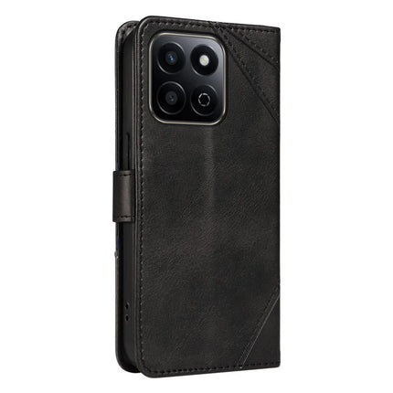 For Honor Play 60 Plus 5G / Play 9T / X7c 4G / 200 Smart 5G Leather Case Geometric Line Wallet Phone Cover