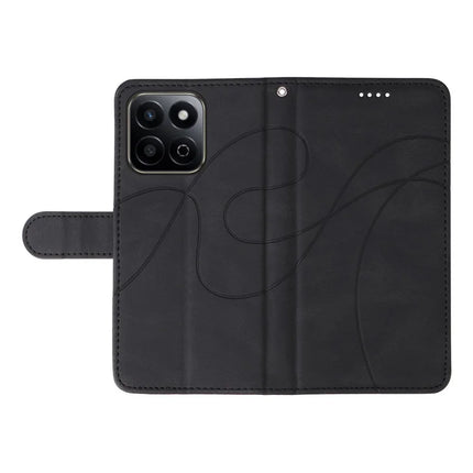 For Honor Play 60 Plus 5G / Play 9T / X7c 4G / 200 Smart 5G Stand Case Wallet Leather Phone Cover Curved Line