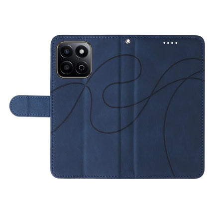 For Honor Play 60 Plus 5G / Play 9T / X7c 4G / 200 Smart 5G Stand Case Wallet Leather Phone Cover Curved Line