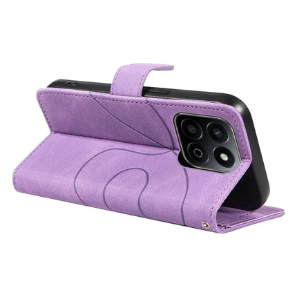 For Honor Play 60 Plus 5G / Play 9T / X7c 4G / 200 Smart 5G Stand Case Wallet Leather Phone Cover Curved Line