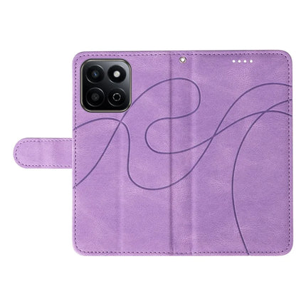 For Honor Play 60 Plus 5G / Play 9T / X7c 4G / 200 Smart 5G Stand Case Wallet Leather Phone Cover Curved Line