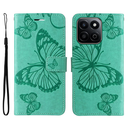 For Honor Play 60 Plus 5G / Play 9T / X7c 4G / 200 Smart 5G Case Butterfly Leather Phone Cover - Green