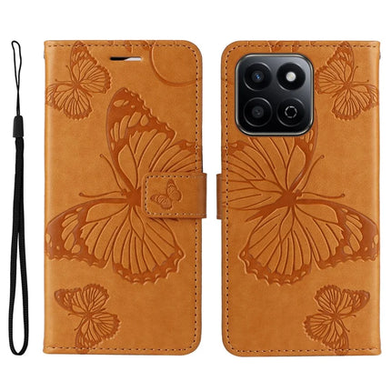 For Honor Play 60 Plus 5G / Play 9T / X7c 4G / 200 Smart 5G Case Butterfly Leather Phone Cover - Yellow