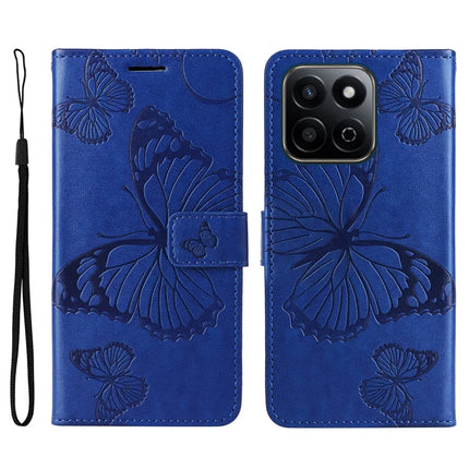 For Honor Play 60 Plus 5G / Play 9T / X7c 4G / 200 Smart 5G Case Butterfly Leather Phone Cover - Blue