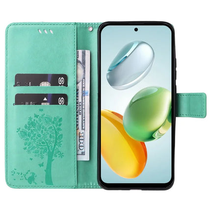 For Honor Play 60 Plus 5G / Play 9T / X7c 4G / 200 Smart 5G Case Cat Tree Pattern Flip Leather Phone Cover