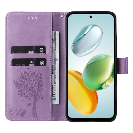 For Honor Play 60 Plus 5G / Play 9T / X7c 4G / 200 Smart 5G Case Cat Tree Pattern Flip Leather Phone Cover