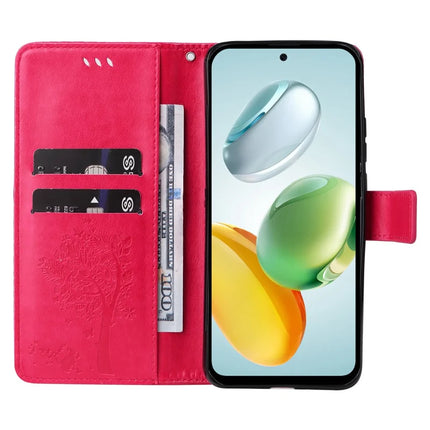 For Honor Play 60 Plus 5G / Play 9T / X7c 4G / 200 Smart 5G Case Cat Tree Pattern Flip Leather Phone Cover