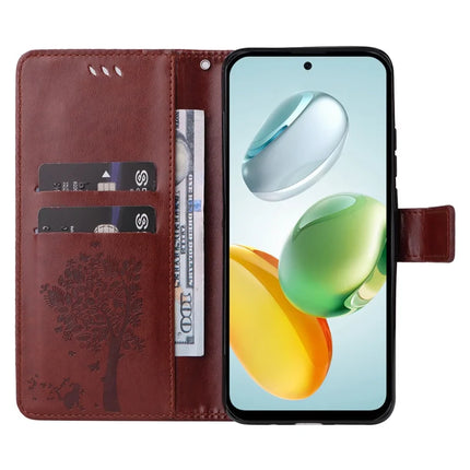 For Honor Play 60 Plus 5G / Play 9T / X7c 4G / 200 Smart 5G Case Cat Tree Pattern Flip Leather Phone Cover