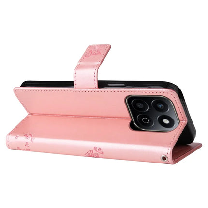 For Honor Play 60 Plus 5G / Play 9T / X7c 4G / 200 Smart 5G Case Cat Tree Pattern Flip Leather Phone Cover