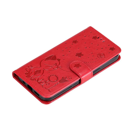 For Honor Play 60 Plus 5G / Play 9T / X7c 4G / 200 Smart 5G Case Cat Bee Pattern Leather Phone Cover