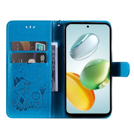 For Honor Play 60 Plus 5G / Play 9T / X7c 4G / 200 Smart 5G Case Cat Bee Pattern Leather Phone Cover