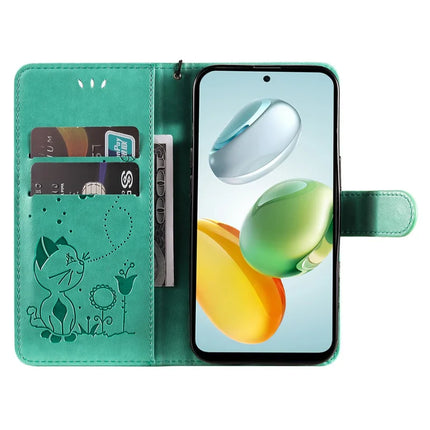 For Honor Play 60 Plus 5G / Play 9T / X7c 4G / 200 Smart 5G Case Cat Bee Pattern Leather Phone Cover