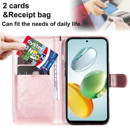 For Honor Play 60 Plus 5G / Play 9T / X7c 4G / 200 Smart 5G Case Cat Bee Pattern Leather Phone Cover