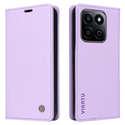 YIKATU YK-001 For Honor Play 60 Plus 5G / Play 9T / X7c 4G / 200 Smart 5G Stand Case Leather Phone Cover - Light Purple