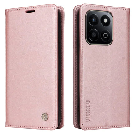 YIKATU YK-001 For Honor Play 60 Plus 5G / Play 9T / X7c 4G / 200 Smart 5G Stand Case Leather Phone Cover - Rose Gold