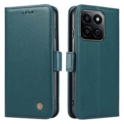 YIKATU YK-003 For Honor Play 60 Plus 5G / Play 9T / X7c 4G / 200 Smart 5G Case Wallet Stand Leather Phone Cover - Green