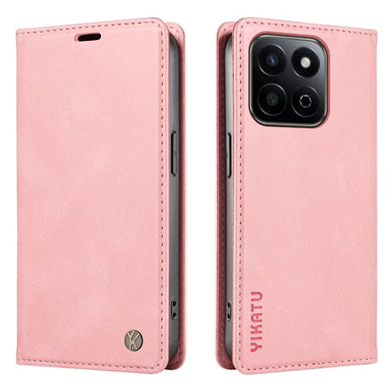 YIKATU YK-004 For Honor Play 60 Plus 5G / Play 9T / X7c 4G / 200 Smart 5G Leather Case Skin-Touch Phone Cover - Pink
