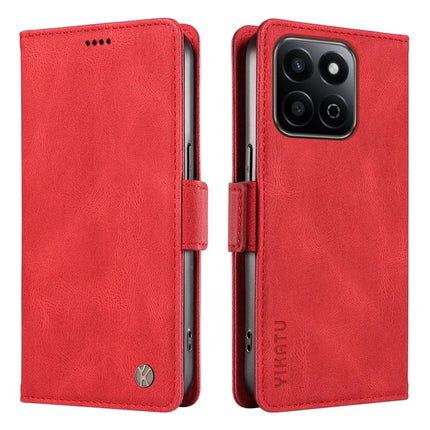 YIKATU YK-005 For Honor Play 60 Plus 5G / Play 9T / X7c 4G / 200 Smart 5G Case PU Leather Wallet Phone Cover Skin Touch Feeling - Red