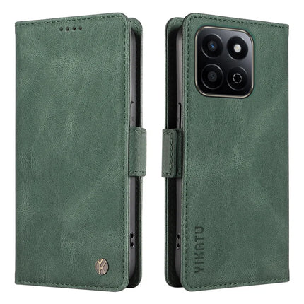 YIKATU YK-005 For Honor Play 60 Plus 5G / Play 9T / X7c 4G / 200 Smart 5G Case PU Leather Wallet Phone Cover Skin Touch Feeling - Green