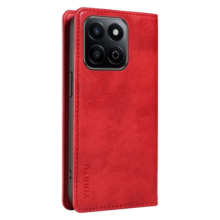 YIKATU YK-006 For Honor Play 60 Plus 5G / Play 9T / X7c 4G / 200 Smart 5G Case Magnetic Closure Leather Phone Cover Litchi Texture