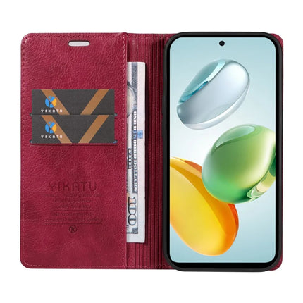 YIKATU YK-006 For Honor Play 60 Plus 5G / Play 9T / X7c 4G / 200 Smart 5G Case Magnetic Closure Leather Phone Cover Litchi Texture