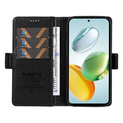 YIKATU YK-007 For Honor Play 60 Plus 5G / Play 9T / X7c 4G / 200 Smart 5G Case Side Buckle PU Leather Phone Cover Litchi Texture