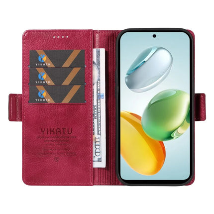 YIKATU YK-007 For Honor Play 60 Plus 5G / Play 9T / X7c 4G / 200 Smart 5G Case Side Buckle PU Leather Phone Cover Litchi Texture