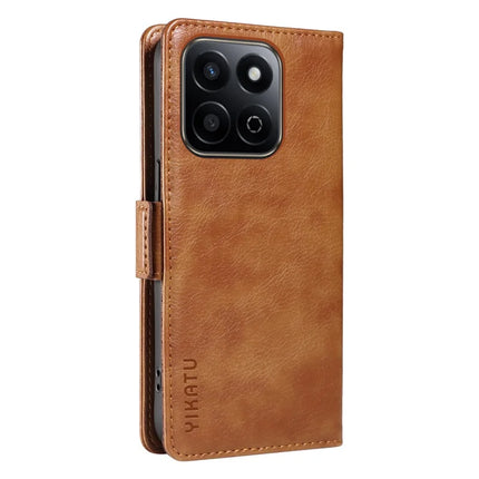 YIKATU YK-007 For Honor Play 60 Plus 5G / Play 9T / X7c 4G / 200 Smart 5G Case Side Buckle PU Leather Phone Cover Litchi Texture