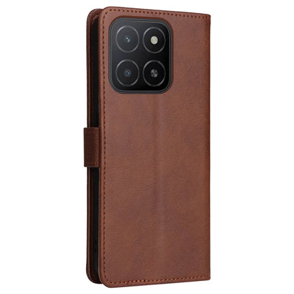 For Honor X5b / X5b Plus Case Solid Color Leather Mobile Cover Wallet Stand with Strap
