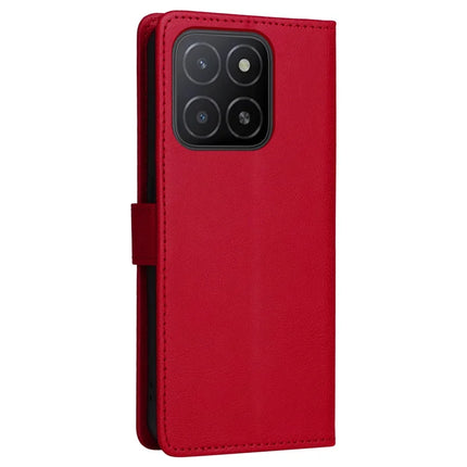 For Honor X5b / X5b Plus Case Solid Color Leather Mobile Cover Wallet Stand with Strap